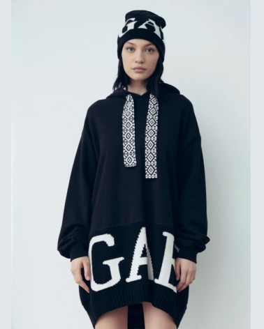 Gaelle Paris Abito felpa Donna GBDP18999 over cappuccio con inserto in maglia