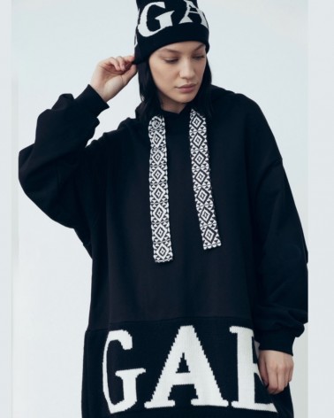 Gaelle Paris Abito felpa Donna GBDP18999 over cappuccio con inserto in maglia