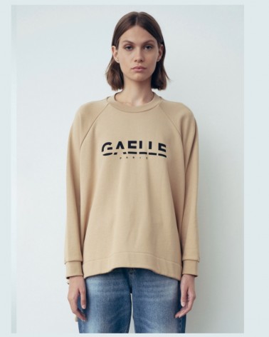 Gaelle Paris Felpa Donna GBDP18957 manica lunga raglan con spacchi e stampa