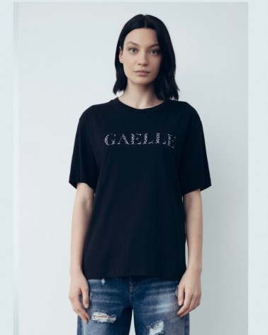 Gaelle Paris T-shirt Donna GBDP18997 in jersey mezza manica con logo ricamato