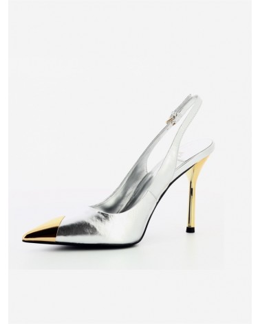 Jeffrey Campbell Décolleté Donna RIDDLER-MF Silver Metallic Gold