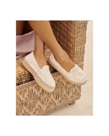 Manebi G 0.3 D0 yucatan double soles espadrilles cotton crochet natural