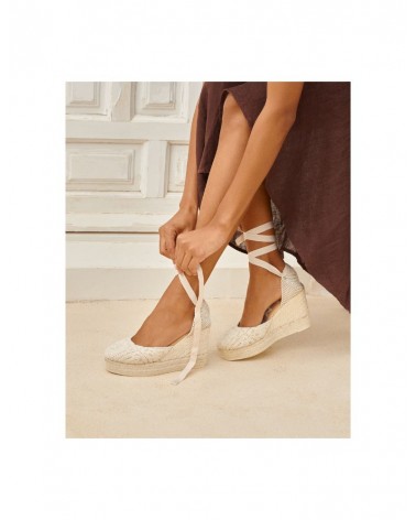 Manebi G 0.3 WV yucatan wedge espadrilles cotton crochet natural