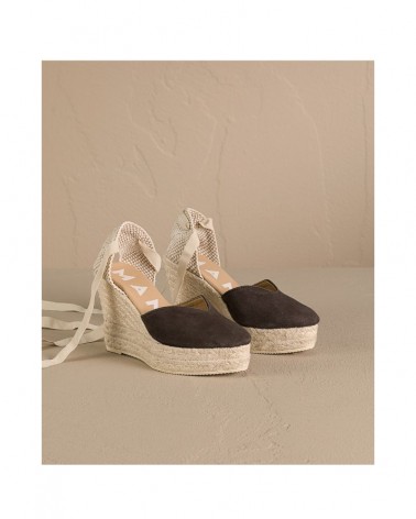 Manebi R 6.7 WH hamptons heart-shaped wedge espadrilles soft suede cocoa