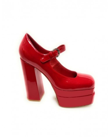 Jeffrey Campbell Mary-Jane Chillin Patent PU Red
