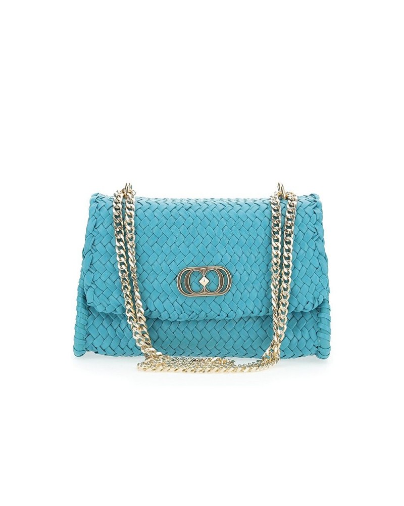 La Carrie Bag Woven Full Ata med. Handbag Leather Turquoise