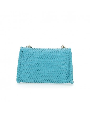 La Carrie Bag Woven Full Ata med. Handbag Leather Turquoise