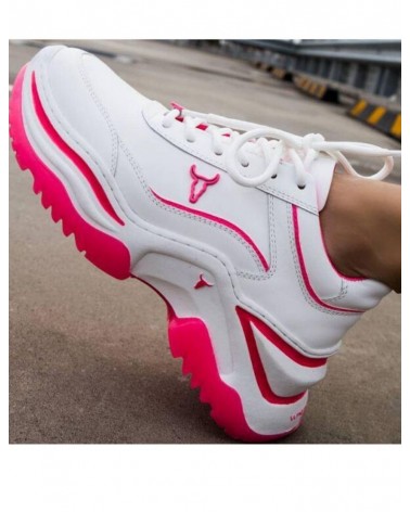 Windsor Smith Chaos Scarpe Sneaker Donna White/Neon Pink