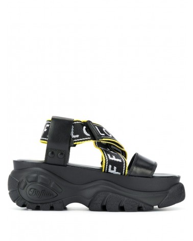 Buffalo London BO Platform Sandali Donna Nappa Black
