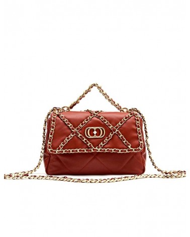 La Carrie Bag 112P-BA-910-LEA Chain Stephy Med. Hand Bag Leather Rust
