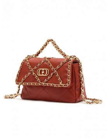 La Carrie Bag 112P-BA-910-LEA Chain Stephy Med. Hand Bag Leather Rust