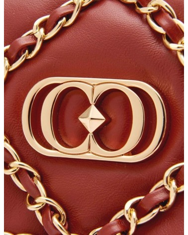 La Carrie Bag 112P-BA-910-LEA Chain Stephy Med. Hand Bag Leather Rust