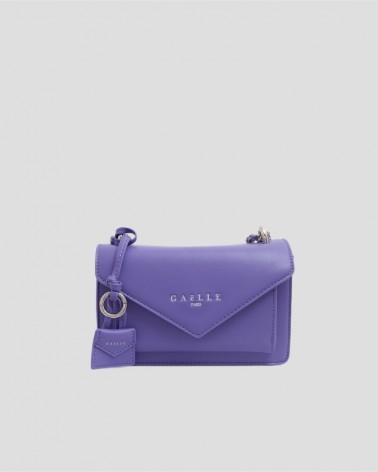 Gaelle Paris Mini Shoulder Strap GBADP3604 in ecopelle con logo Viola