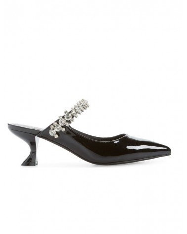 Jeffrey Campbell Lori Patent Sabot Donna Black/Silver