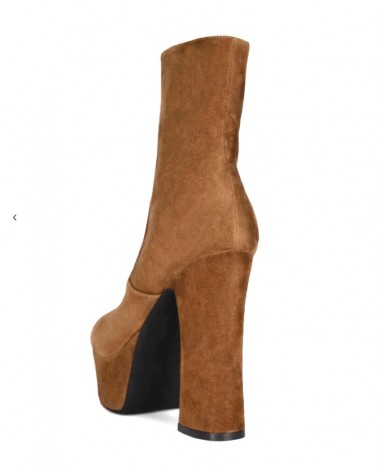 Jeffrey Campbell Stivaletto Donna Brat-Z Suede Tan