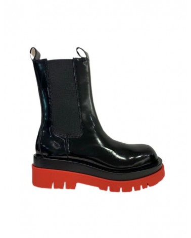 Jeffrey Campbell Tanked-Cb Stivale Chelsea Donna Black/Red
