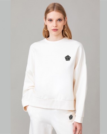 Gaelle Paris Felpa over Donna GBDP14006 in punto Milano con placchetta Off White