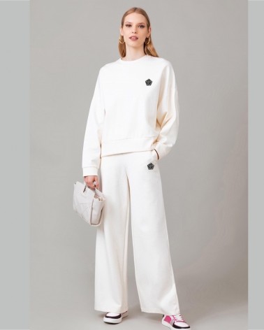 Gaelle Paris Felpa over Donna GBDP14006 in punto Milano con placchetta Off White