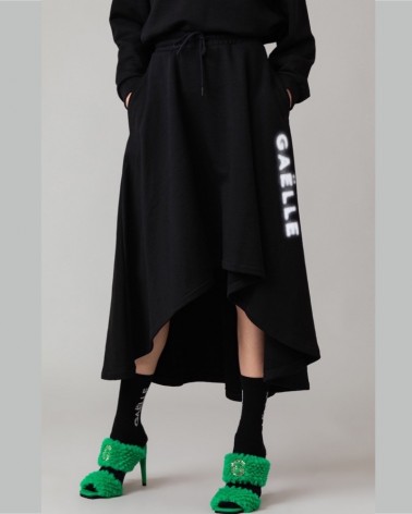 Gaelle Paris Gonna lunga Donna GBDP13920 in felpa con stampa Nero