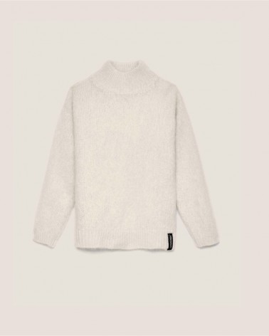 Hinnominate Maglione lupetto in mohair HNW521 Donna Bianco burro