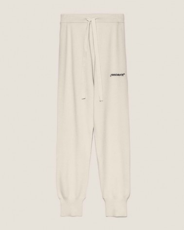 Hinnominate Pantalone in maglia con polsino al fondo etichetta HNW474 Donna Bianco burro