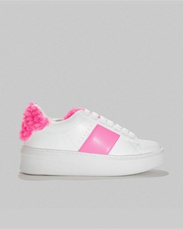Gaelle Paris Sneakers Addict in ecopelle con inserto eco fur GBCDP2758 Fucsia