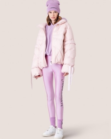 Hinnominate Piumino over in nylon personalizzazione con lacci HNW271 Rosa nude