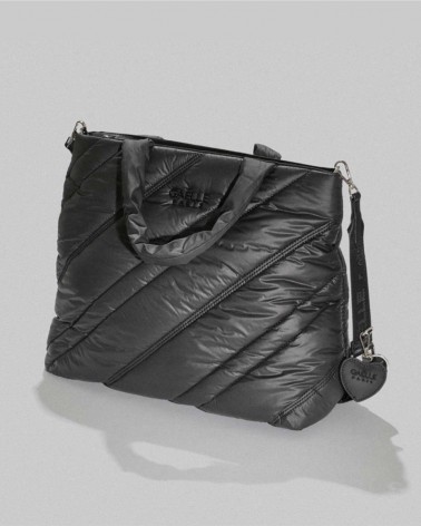 Gaelle Paris Maxi Shopper GBADP3826 in nylon con applicazione logo Nero