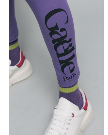 Gaelle Paris Leggings in bielastico Donna GBDP16707 con stampa logo Ametista
