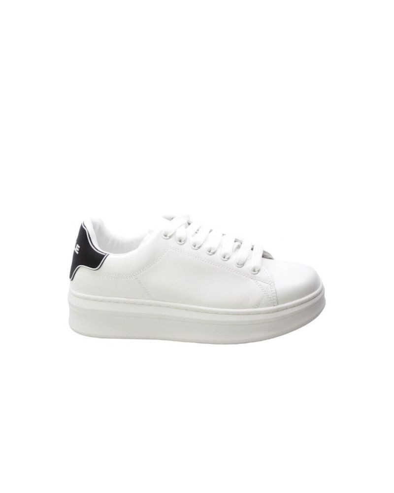 Gaelle Paris Sneakers Addict Uomo GBCUP700 in ecopelle con patch Bianco Nero