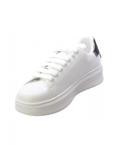Gaelle Paris Sneakers Addict Uomo GBCUP700 in ecopelle con patch Bianco Nero