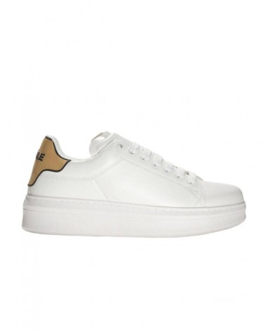 Gaelle Paris Sneakers Addict Uomo GBCUP700 in ecopelle con patch Beige Sabbia