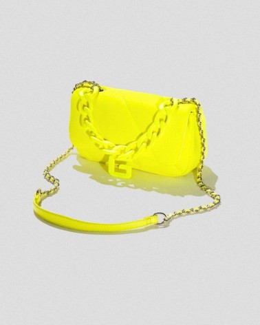 Gaelle Paris Shoulder strap matelasse Donna GBADP4160 in neoprene con ciondolo Giallo fluo