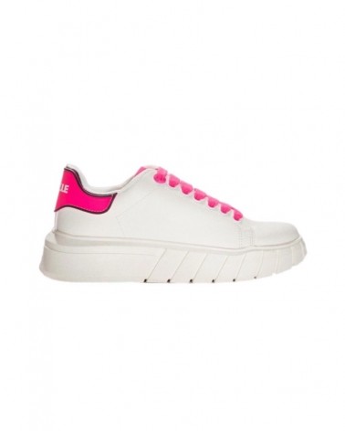 Gaelle Paris Sneakers Addict Donna GBCDP2966 ecopelle occhiello logo lacci fluo Fucsia fluo
