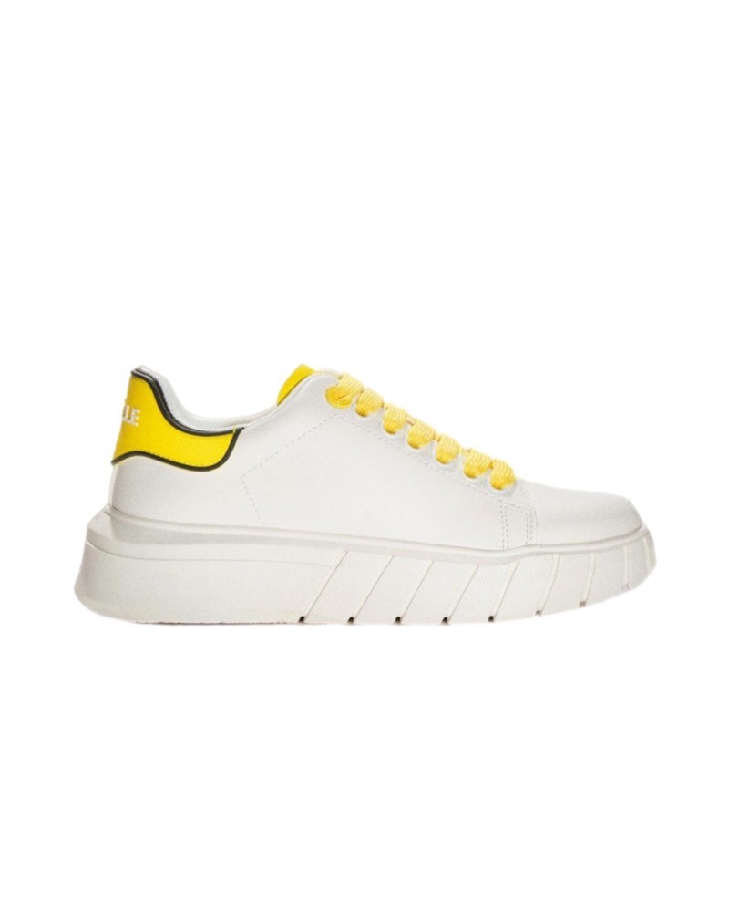 Gaelle Paris Sneakers Addict Donna GBCDP2966 ecopelle occhiello logo lacci fluo Giallo fluo