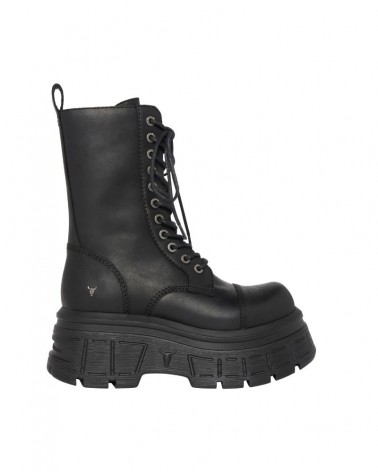 Windsor Smith Stivale Donna Screaming Black Rock Leather