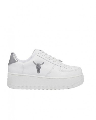 Windsor Smith Sneaker Donna Recharge White Silver Reptile