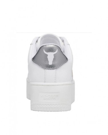 Windsor Smith Sneaker Donna Recharge White Silver Reptile