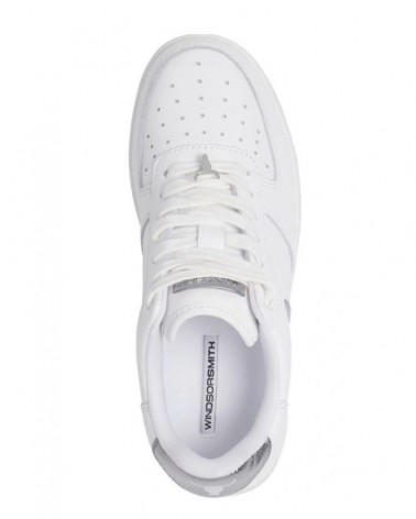 Windsor Smith Sneaker Donna Recharge White Silver Reptile